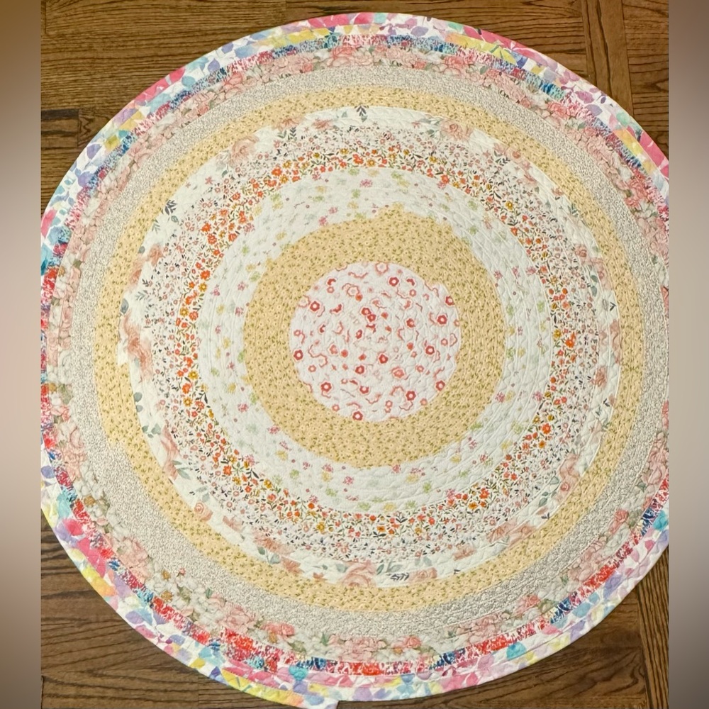 Floral Multicolor New handmade Large round Jelly Roll Rug 36” #15909